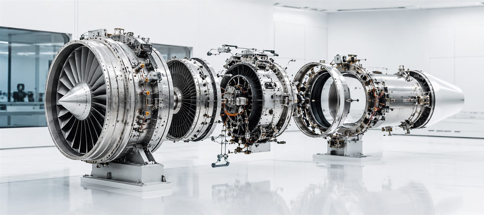 Aerospace engine representing propulsion, engine and turbine testing instrumentation