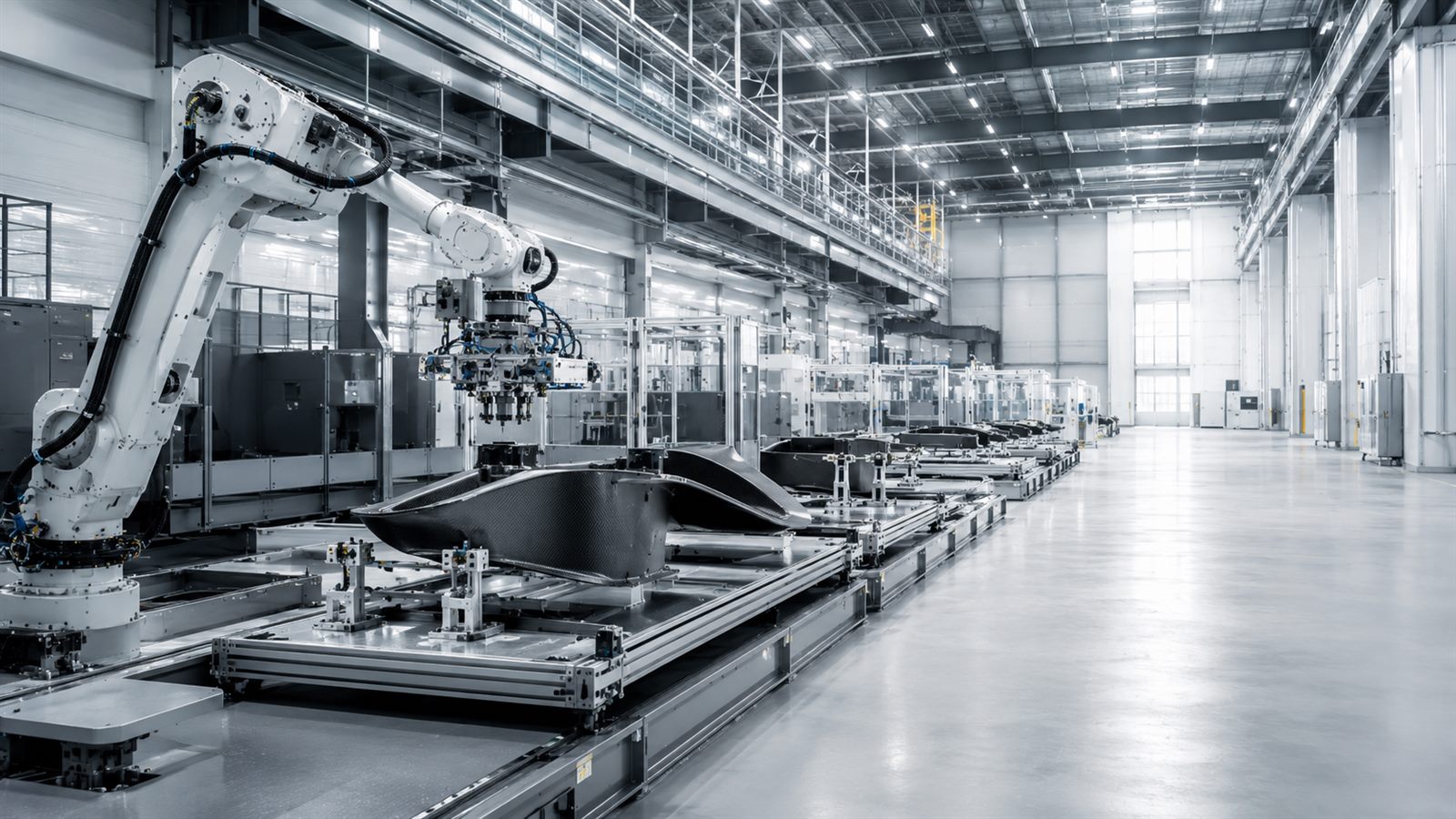 Industrial production environment representing sensing, inspection and quality assurance